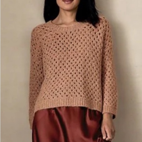 Eileen Fisher. Peruvian Alpaca Crew Neck Long Sleeve Sweater
